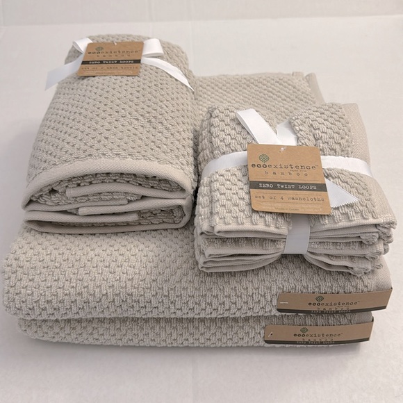 Ecoexistence Bamboo Other - 8pc ECOEXISTENCE Bamboo Zero Twist Loops Bath Towel Set - FGChiffon